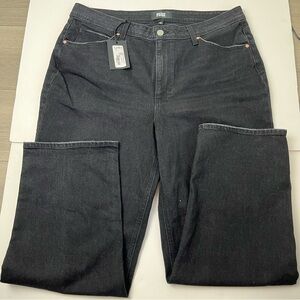PAIGE Black Straight Leg Jeans